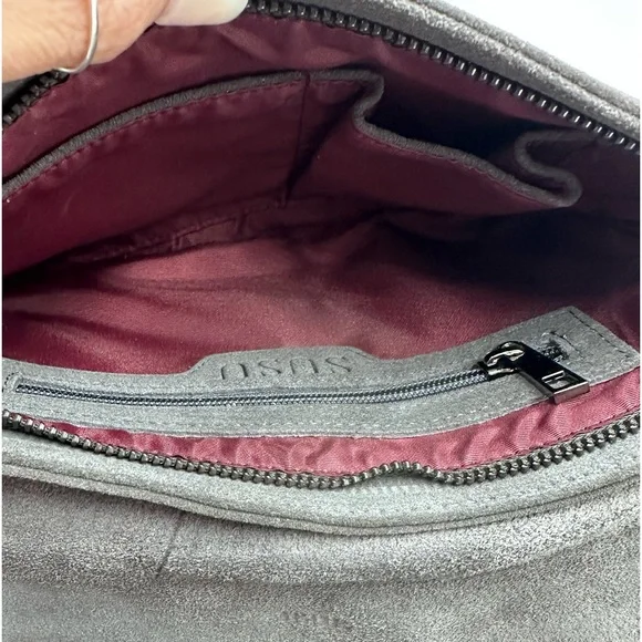 Susu crossbody suede leather fringe grey purse NWT - Picture 3 of 9
